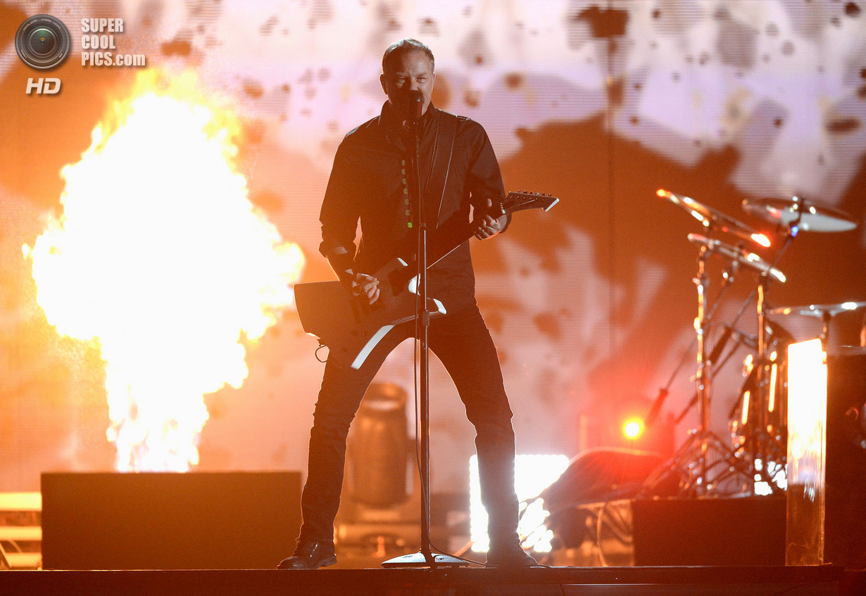 Церемония вручения премии Grammy 2014. На фото Джеймс Алан Хэтфилд.